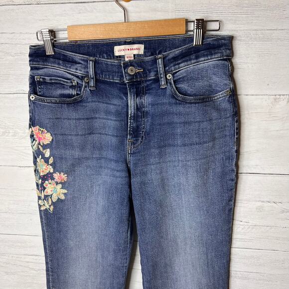 Lucky Brand Jeans Womens Size 10/30 Sweet Mid Rise Embroidered Flowers Cotton - Picture 6 of 16
